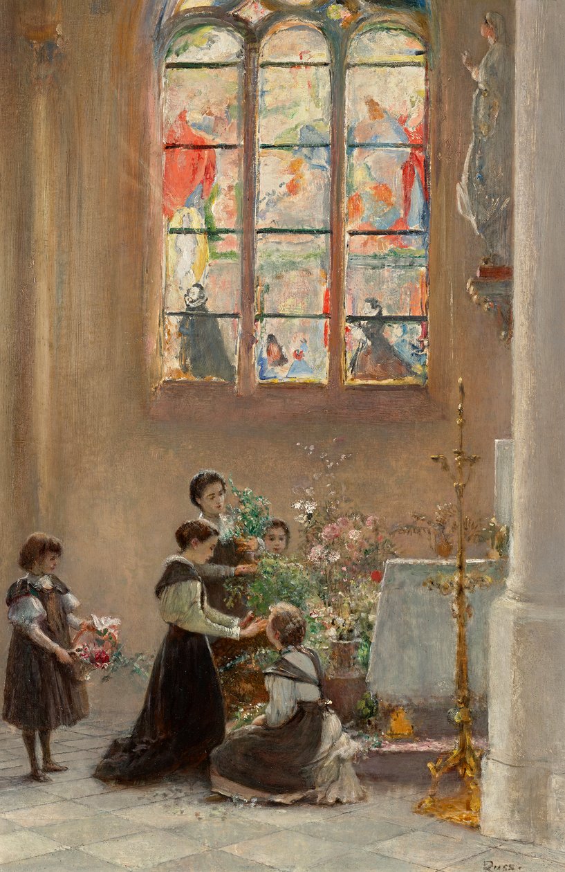 Festa de Santa Maria numa igreja em Veneza de Franz Russ der Jüngere