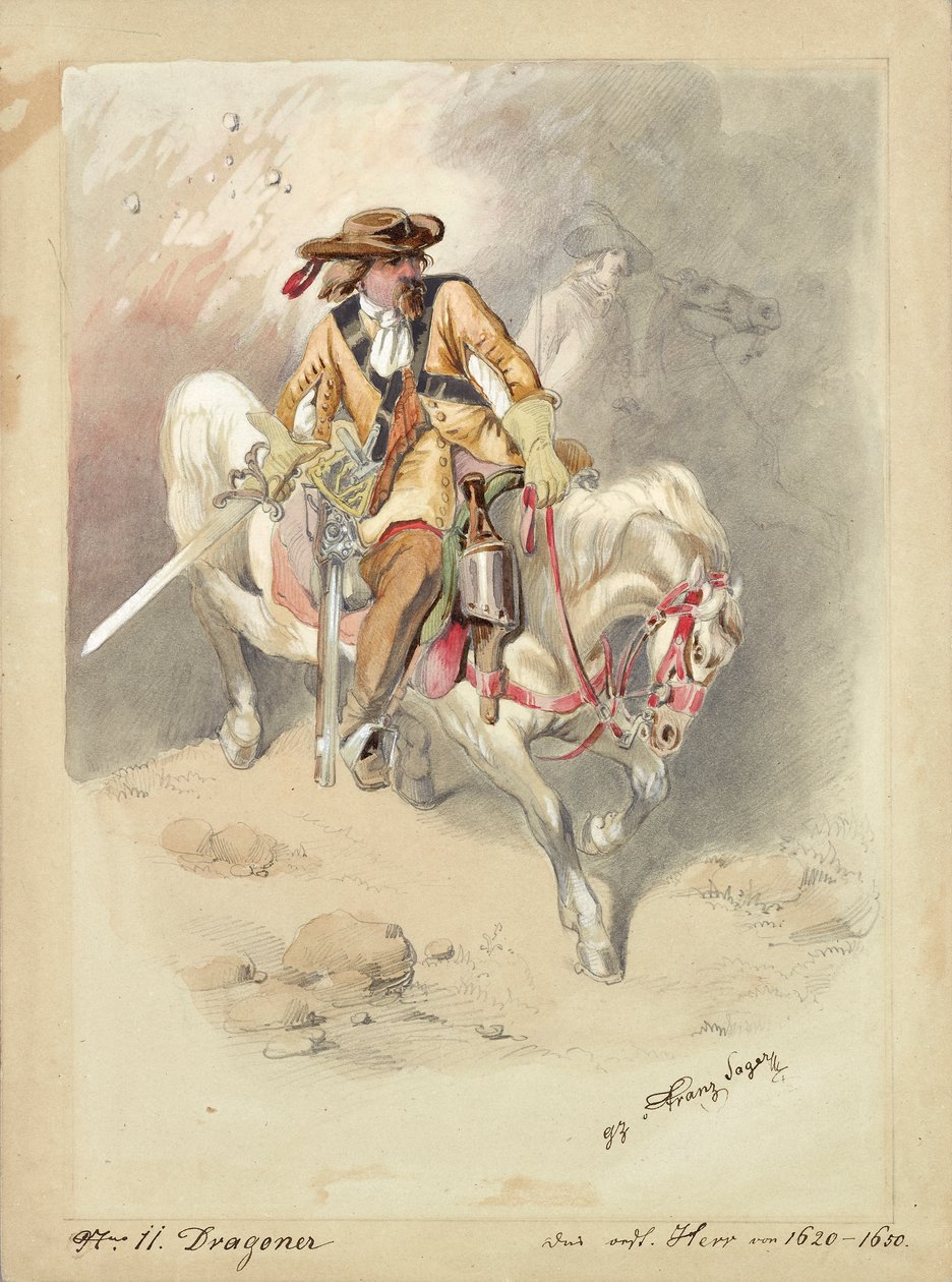 Dragão sobre cavalo branco de Franz Sager