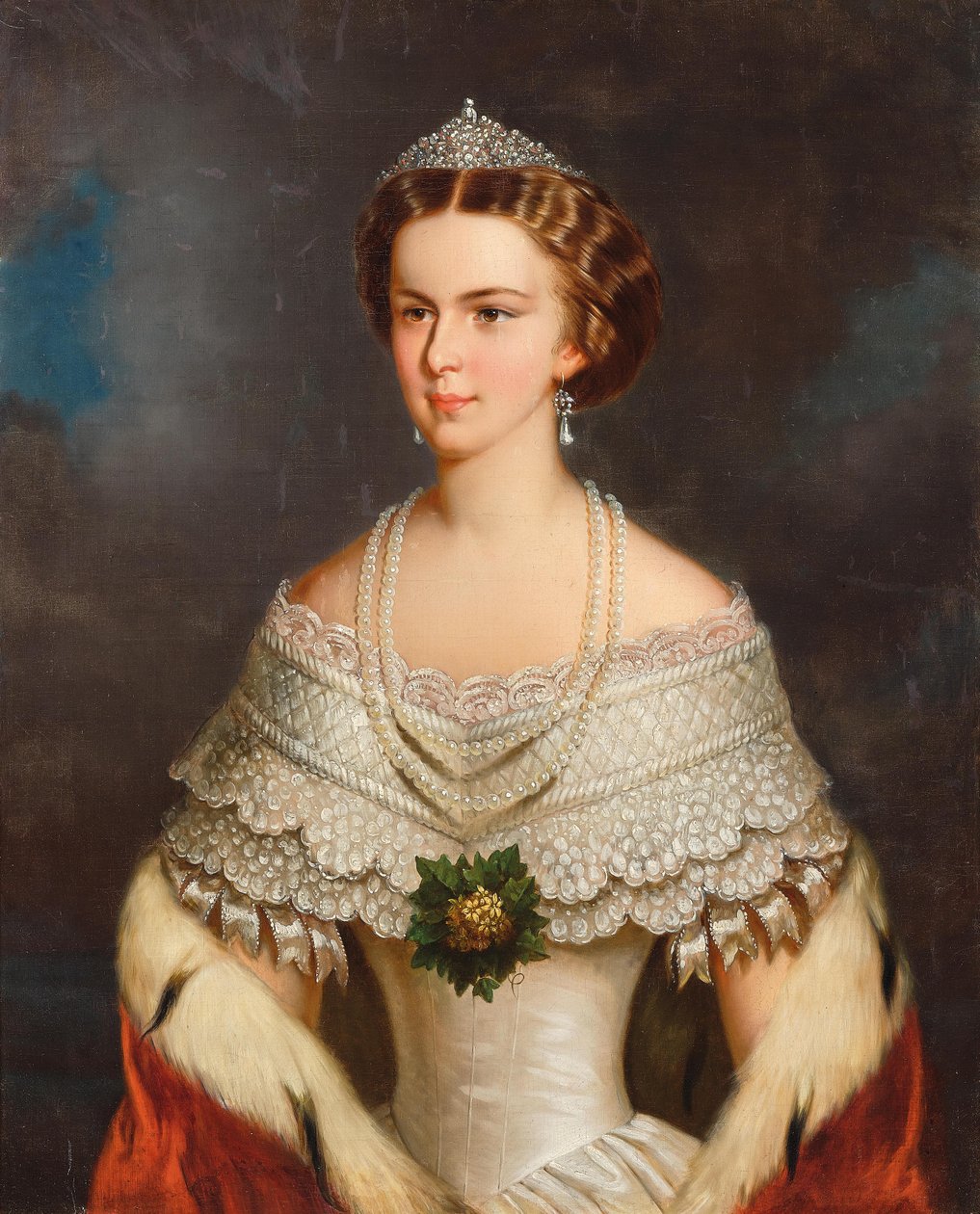 Retrato de Elisabeth da Baviera, 1854. de Franz Schrotzberg