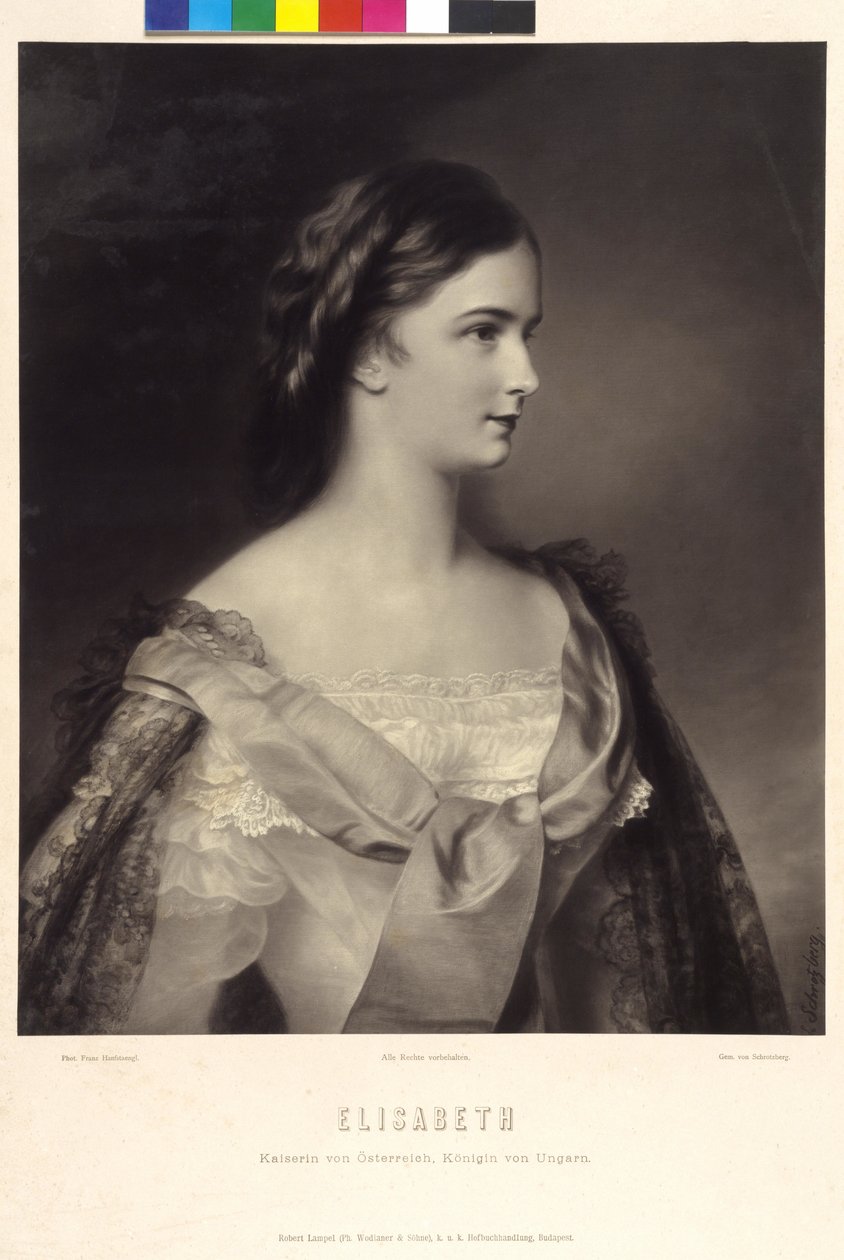 Rainha da Hungria Elisabeth Imperatriz da Áustria (impressão) de Franz Schrotzberg