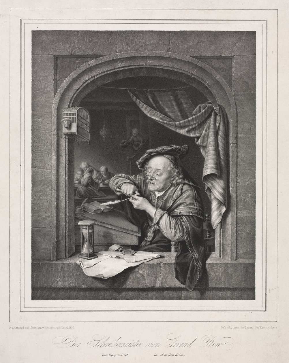 O Mestre da Escrita do Velho Professor, 1836. de Franz Seraph Hanfstaengl