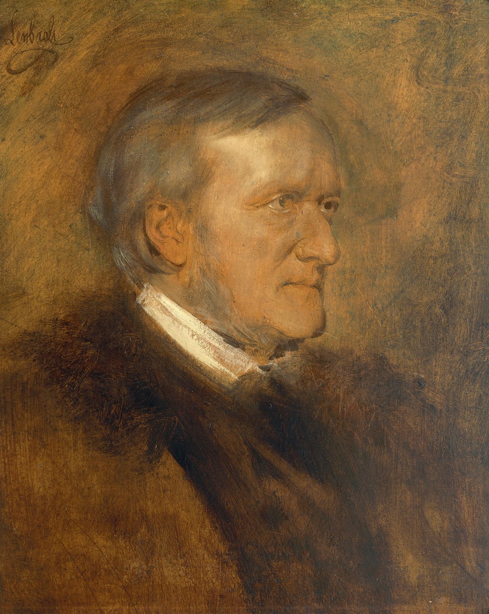 Alemanha, Retrato de Wilhelm Richard Wagner (1813 - 1883), compositor, libretista, maestro e ensaísta alemão de Franz Seraph von Lenbach