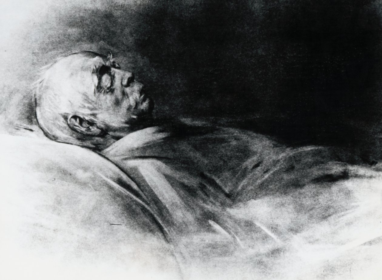 Otto von Bismarck (1815-1898) no seu leito de morte de Franz Seraph von Lenbach