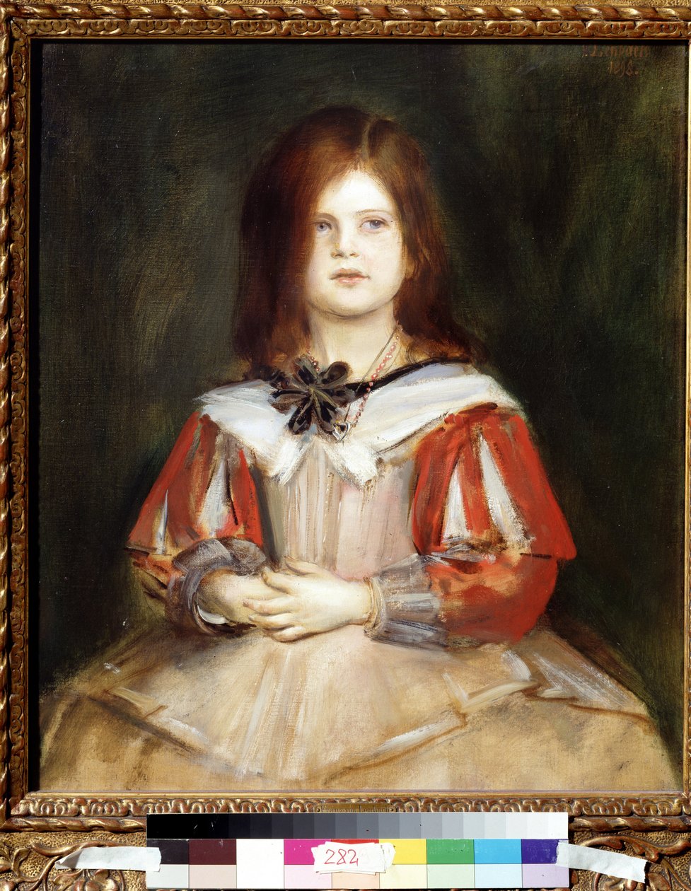 Retrato de Gabriella Lenbach (filha da pintora). Pintura por Franz von Lenbach (1836-1904) de Franz Seraph von Lenbach