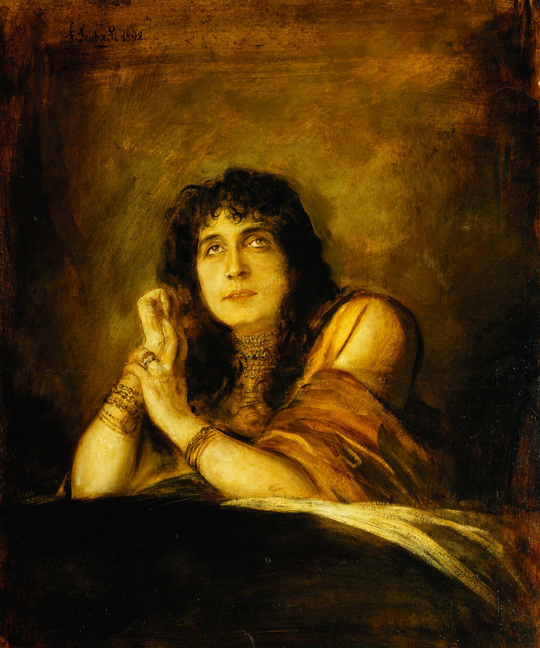 Retrato de Sarah Bernhardt, como Lady Macbeth, 1892 de Franz Seraph von Lenbach