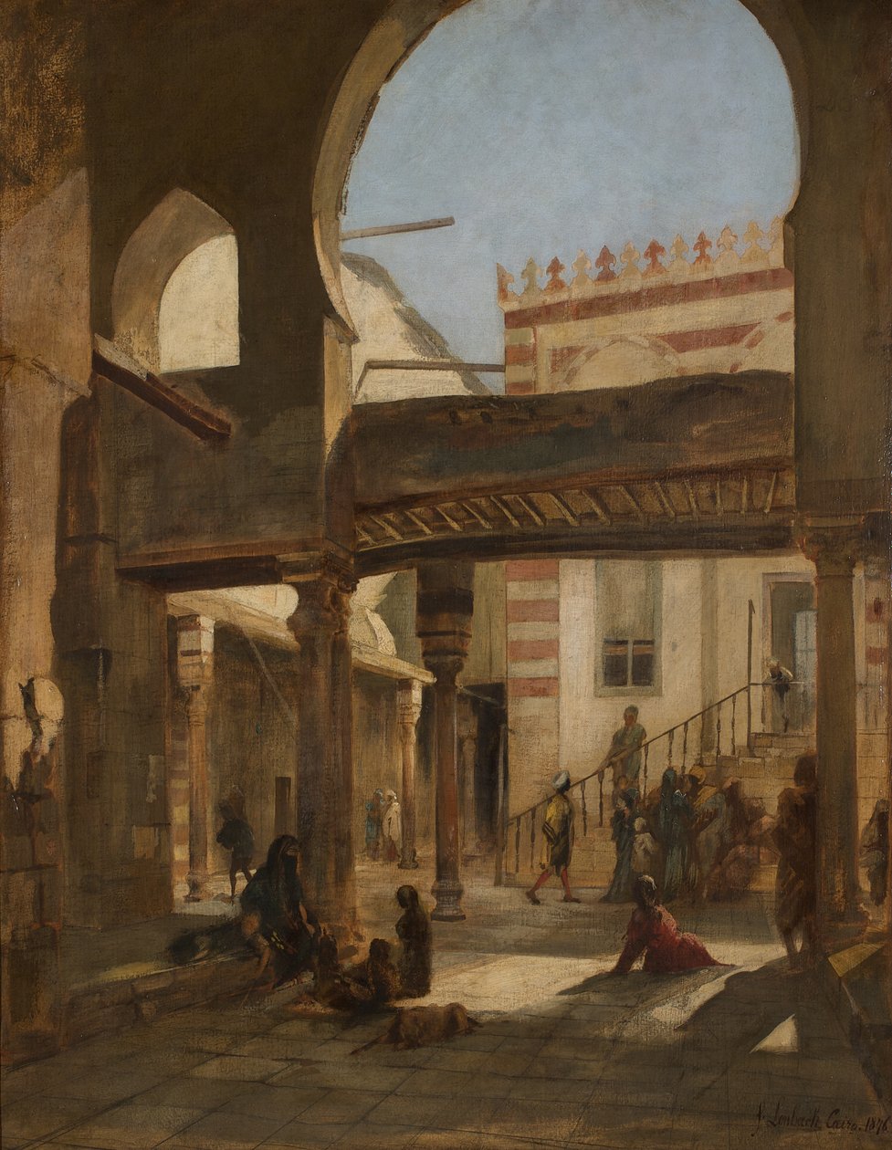Cena no Complexo da Mesquita de Kalaun, Cairo de Franz Seraph von Lenbach