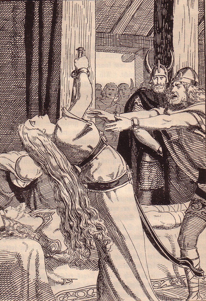 Ilustração para The Edda: Germanic Gods and Heroes por Hans von Wolzogen de Franz Stassen