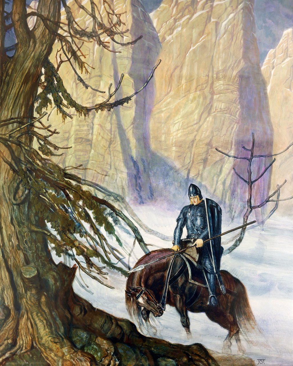 Cenografia de Franz Stassen (1869-1949) para Parsifal de Richard Wagner (1813-1883) de Franz Stassen
