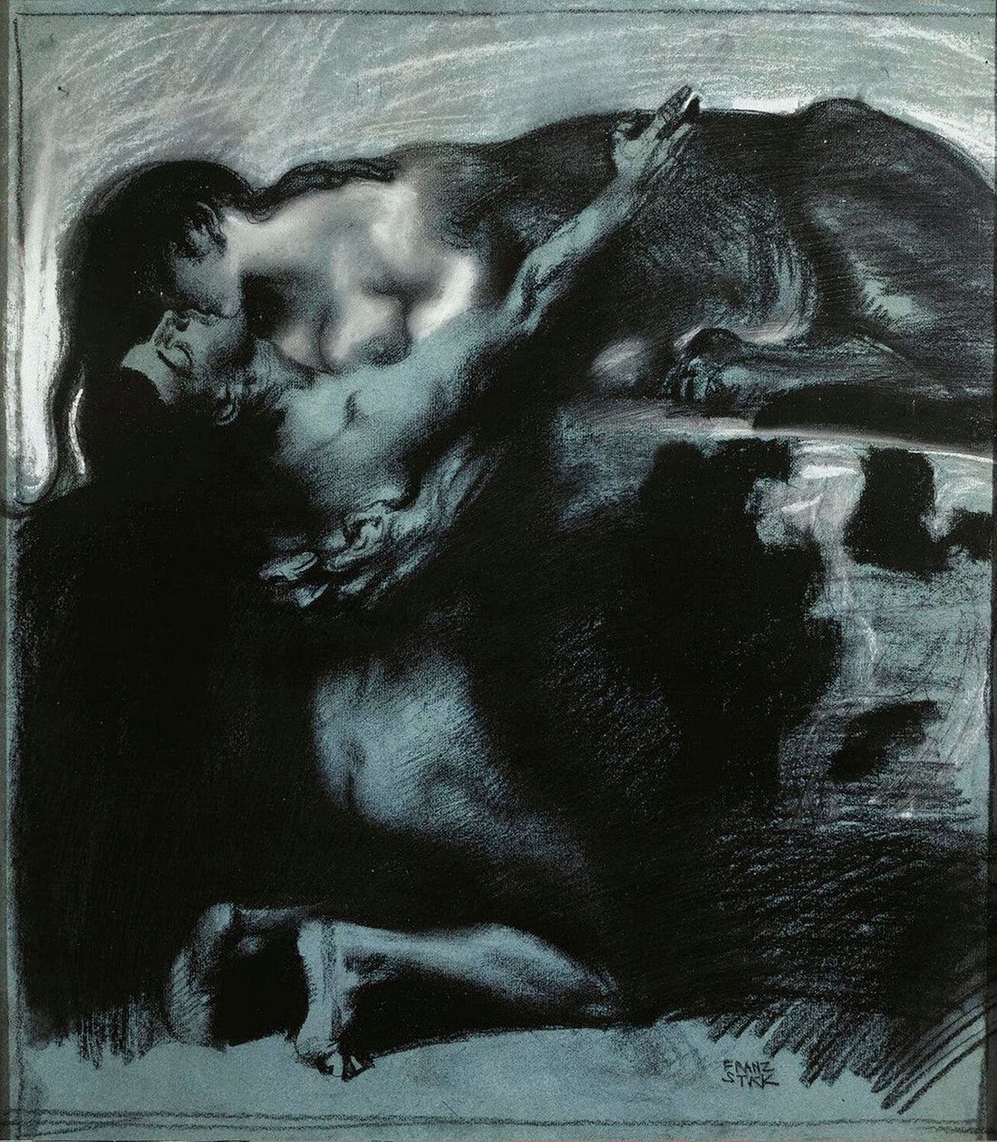 Beijo de uma Esfinge, entre 1890 e 1914. de Franz Stuck Ritter von