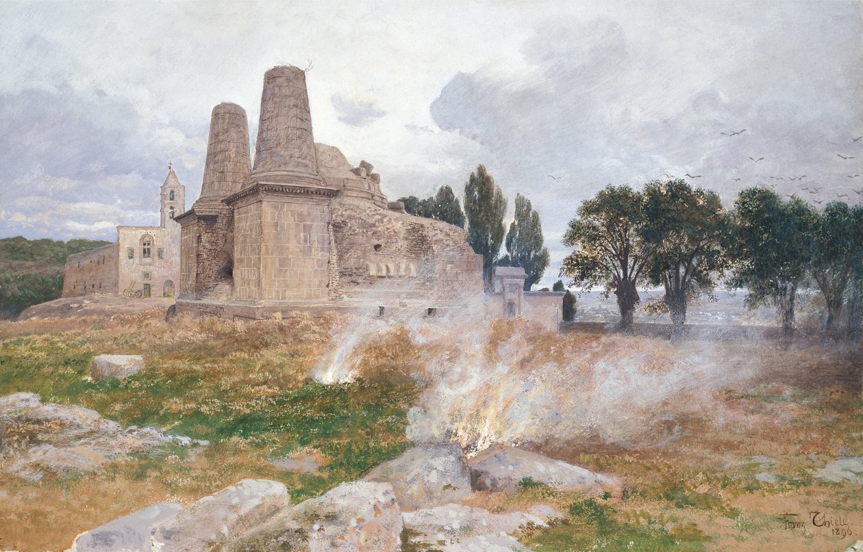 Ruínas de um templo, América do Sul de Franz Thiele