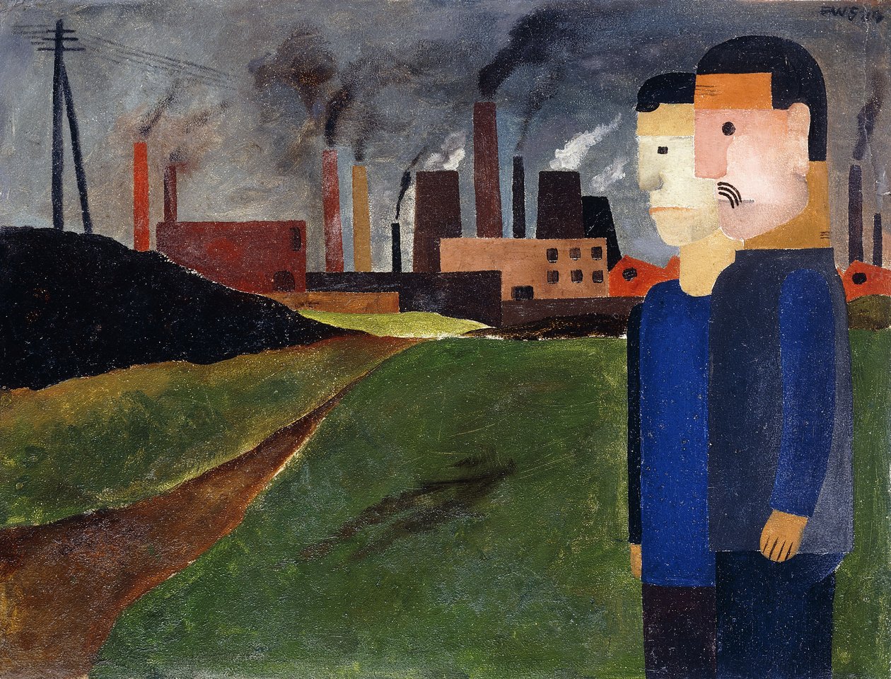 Paisagem Industrial e Trabalhadores; Paisagem industrial com trabalhadores de Franz W. Seiwert