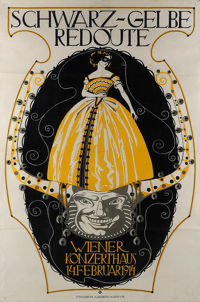Preto e Amarelo Redoute Wiener Konzerthaus, 1914. de Franz Wacik