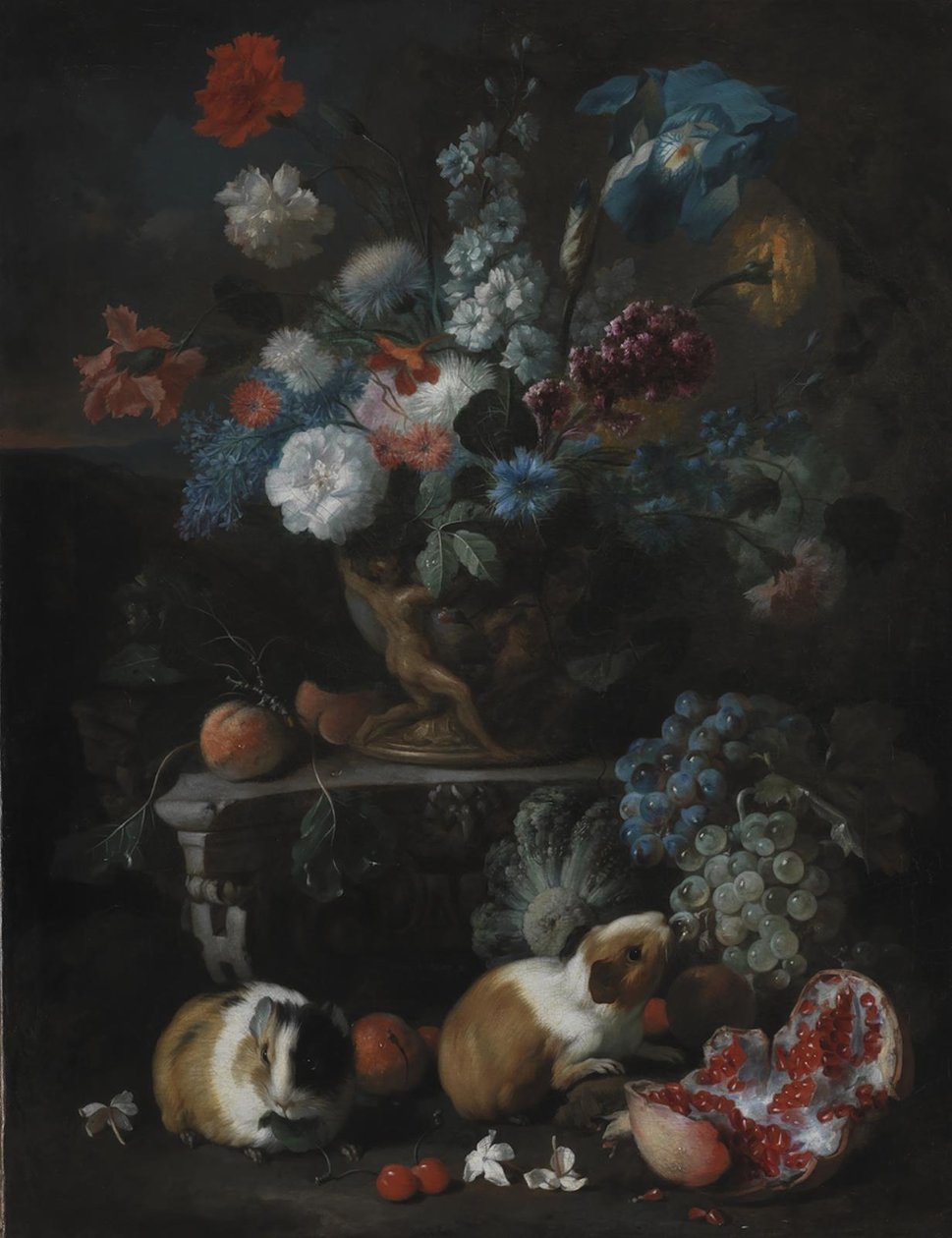 Peça de flor com porquinhos da índia de Franz Werner Tamm