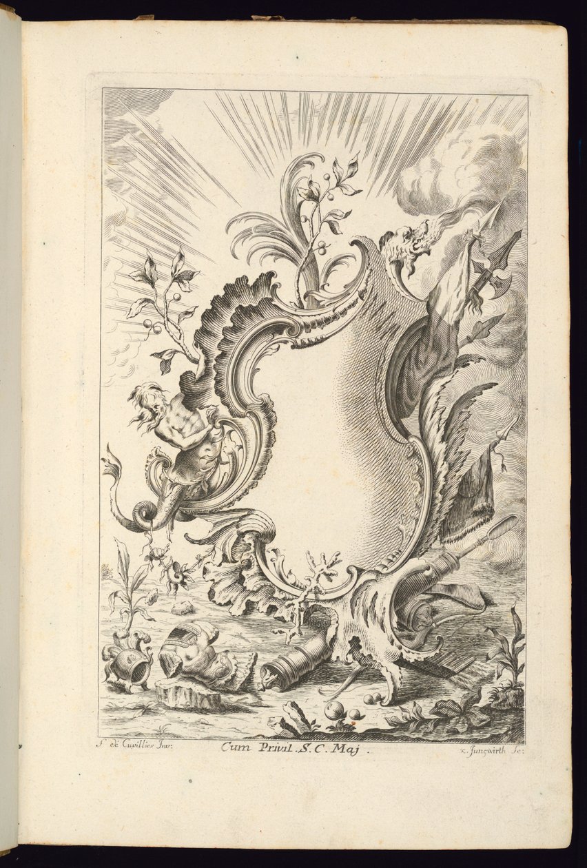 Cartouche com Dragão, Livro de Cartuchos para Diferentes Usos de Franz Xaver Andreas Jungwierth