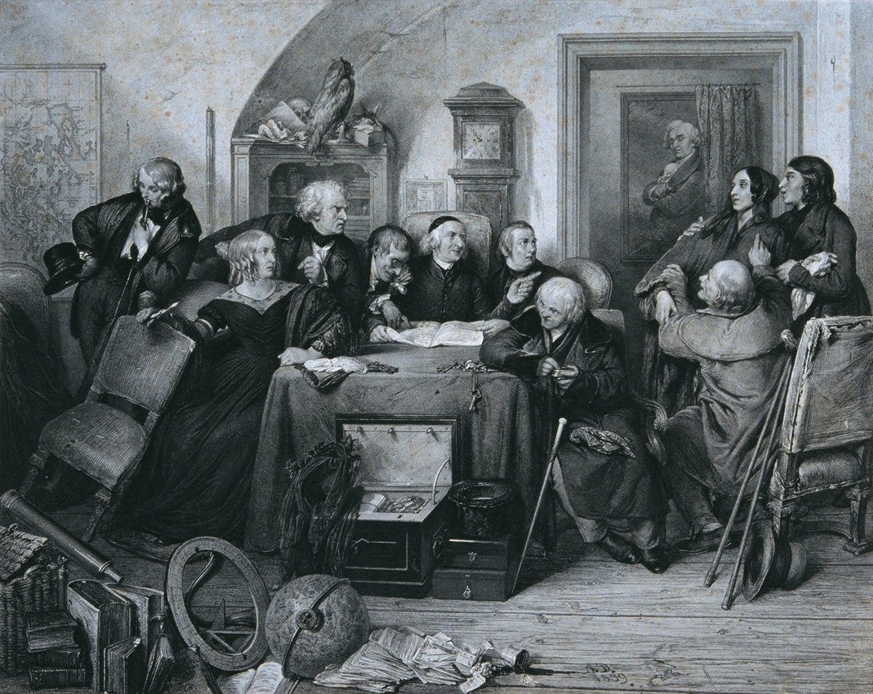 A abertura do testamento de Franz Xaver Stöber