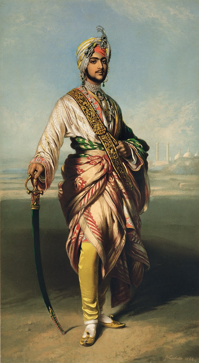 Duleep Singh, marajá de Lahore (1838-93), 1854 litografado por RJ Lane (litografia) de Franz Xaver Winterhalter