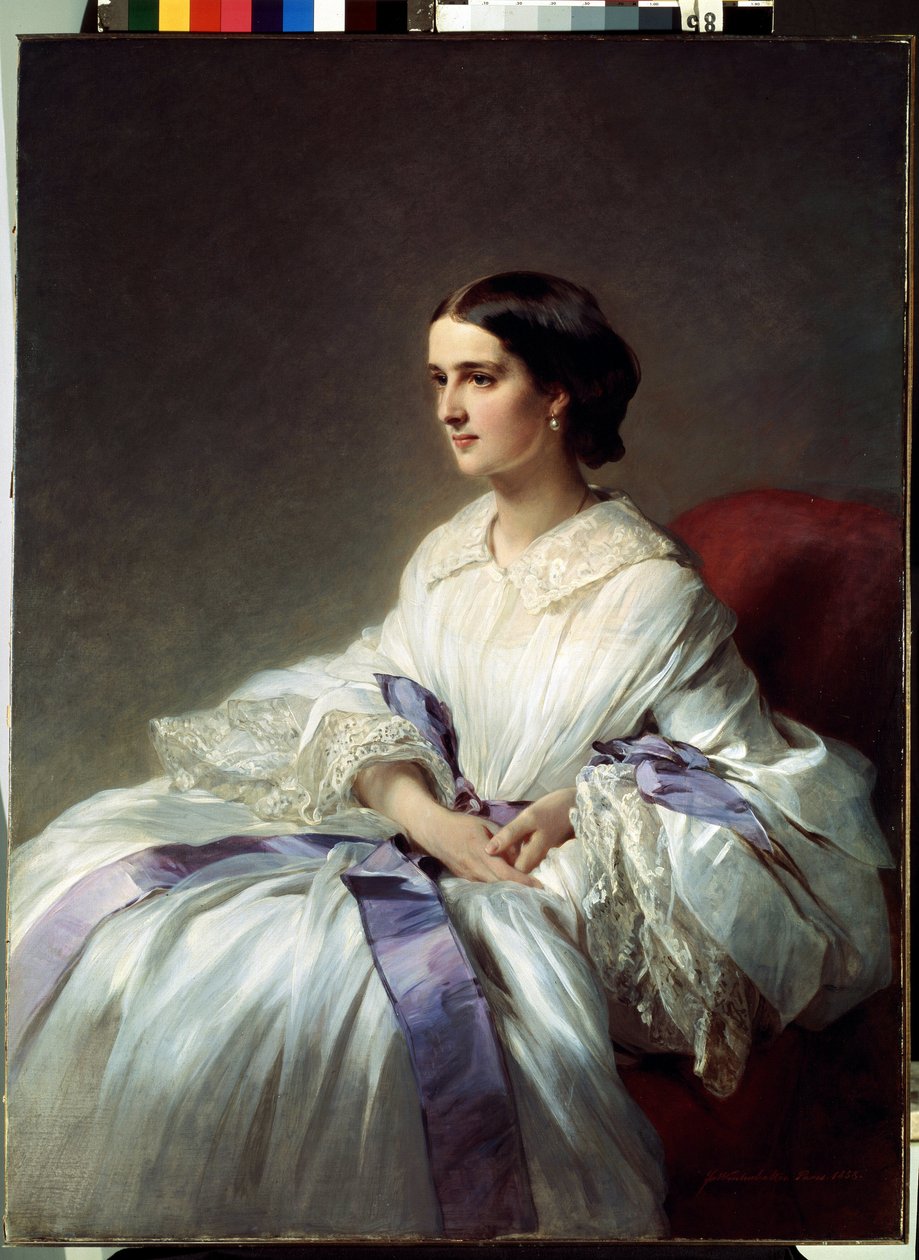 Retrato da Condessa Olga Shuvalova. Pintura de Franz Xavier Winterhalter (1805-1873). Óleo sobre tela de Franz Xaver Winterhalter