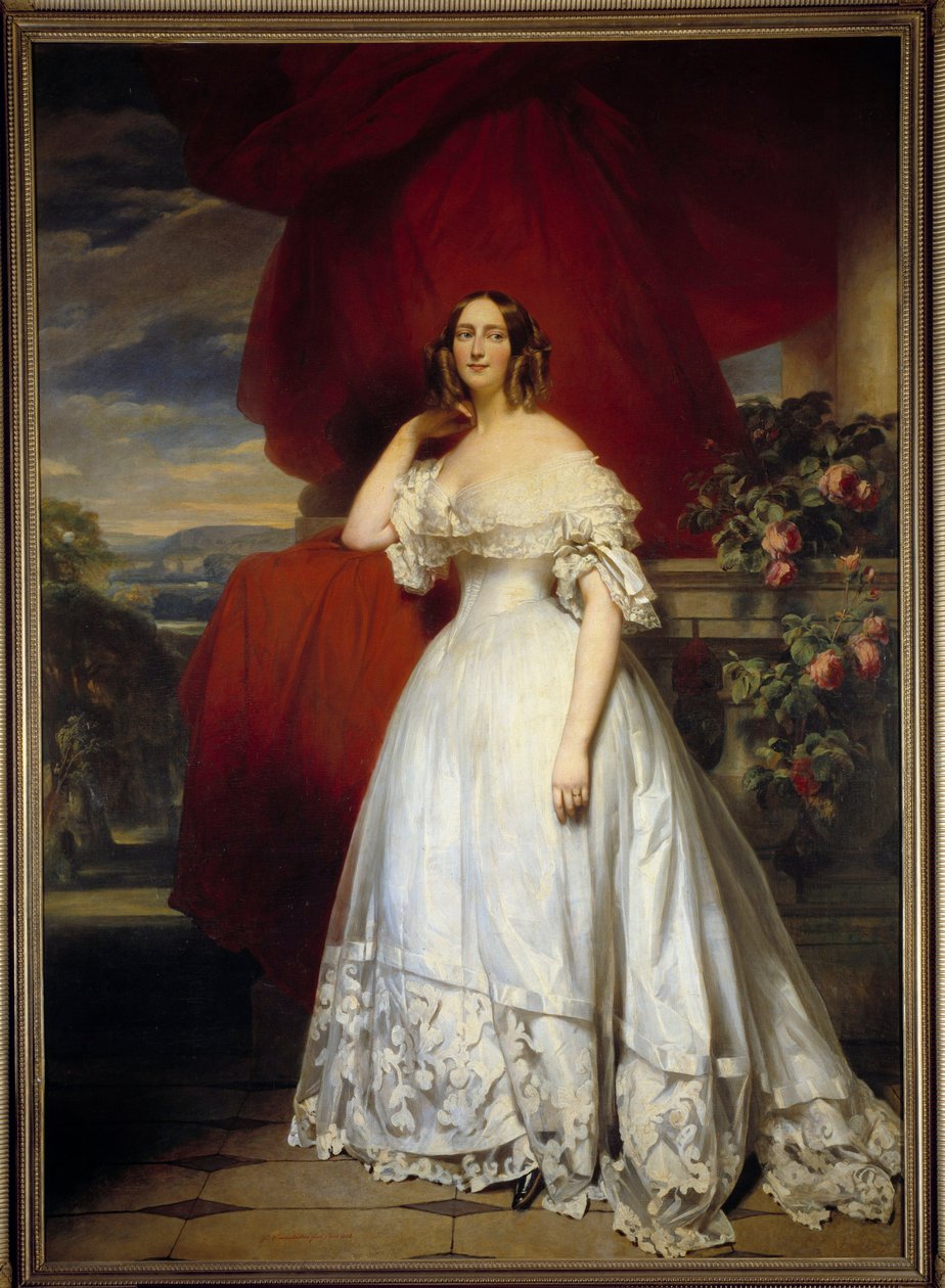 Retrato no pé da irmã de Marechal Berthier Pintura de Franz Xaver Winterhalter (1806-1873) (Ec. All.) 1830 Boissy Saint Leger. Chateau De Grosbois de Franz Xaver Winterhalter