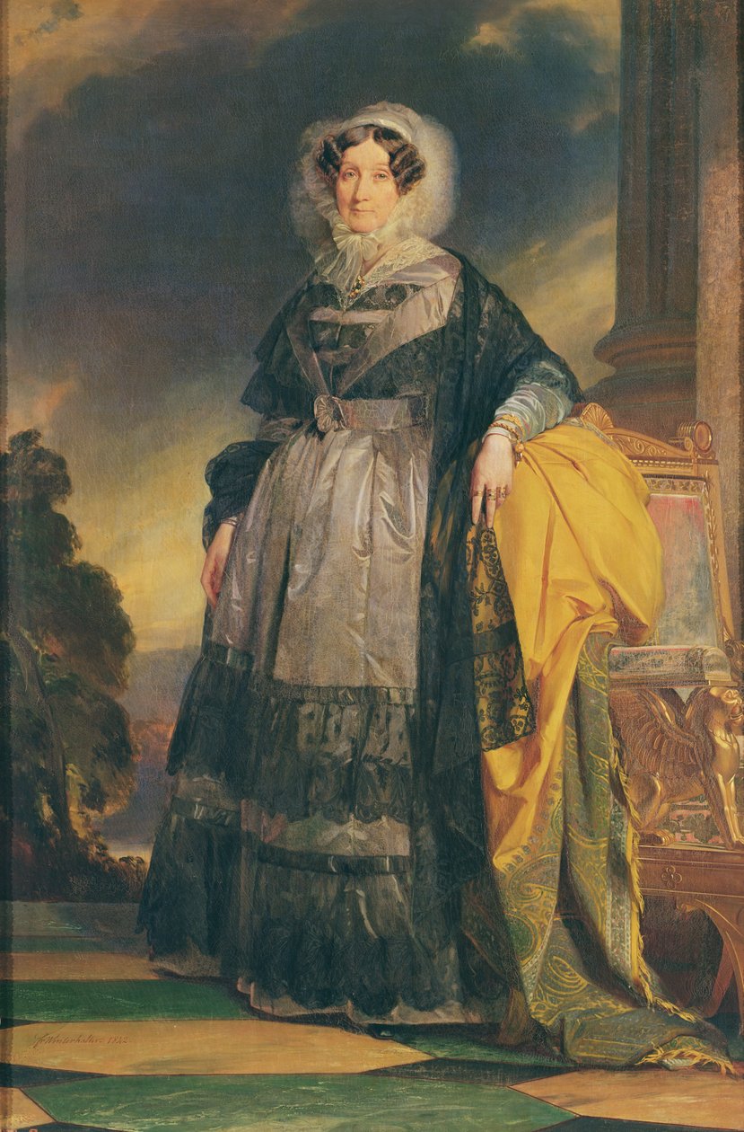 Retrato de Adelaide de Orléans (1777-1848), Mademoiselle de Chartres, conhecida como Madame Adelaide de Franz Xaver Winterhalter
