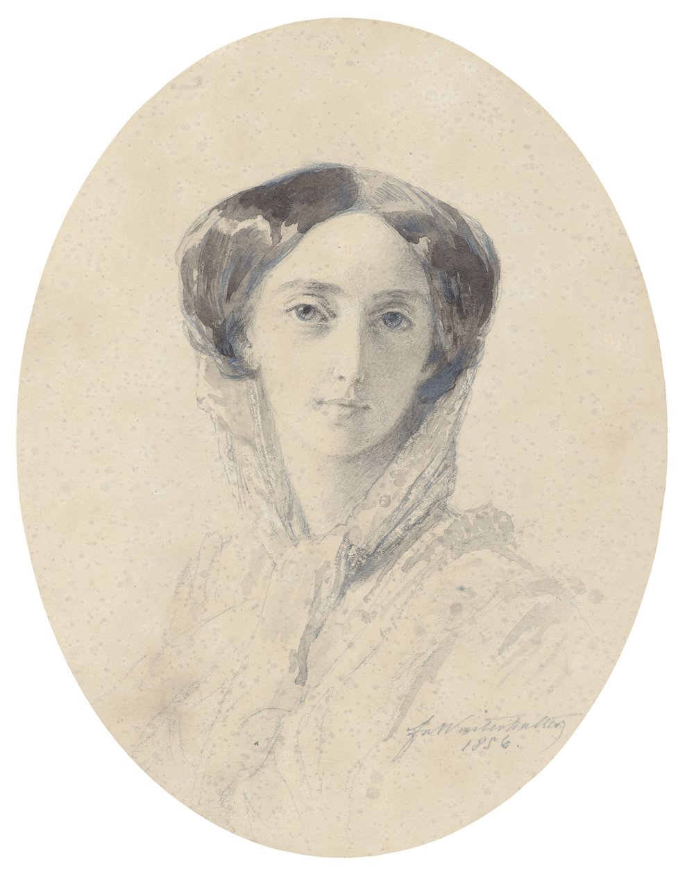 Retrato da Grã-Duquesa Olga Nikolaevna da Rússia 1822-1892, Rainha de Württemberg de Franz Xaver Winterhalter