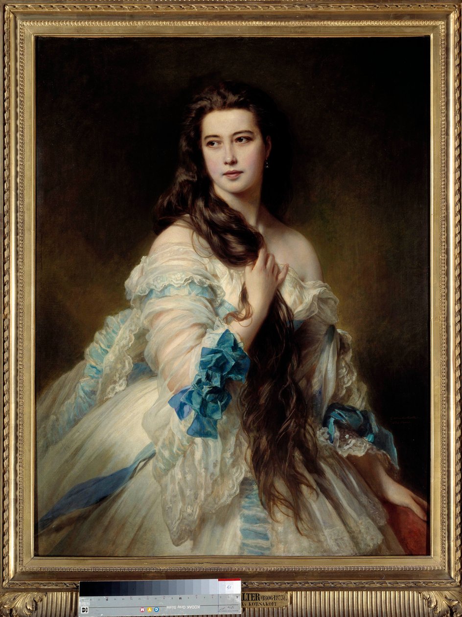 Retrato de Madame Barbe de Rimsky Korsakov (Rimsky-Korsakov) (1833-1878). Pintura de Franz Xaver Winterhalter (1806-1873) 1864. Dim. 1,7x0,9 m. Paris, Musee d