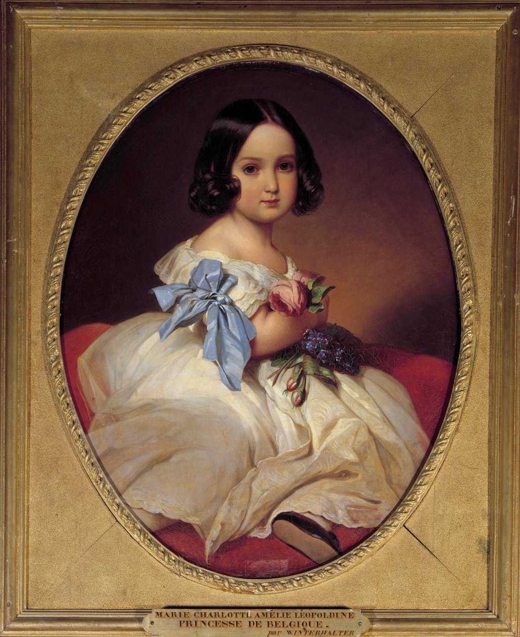 Retrato de Marie Charlotte Amelie da Saxônia, Imperatriz do México (1840-1927) Pintura de Xaver Winterhalter (1806-1873) 1842 Sol. 0,72x0,58 m de Franz Xaver Winterhalter