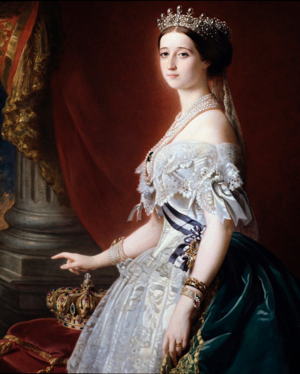 Retrato do Impresso de França Eugenie (Eugenia de Montijo de Franz Xaver Winterhalter