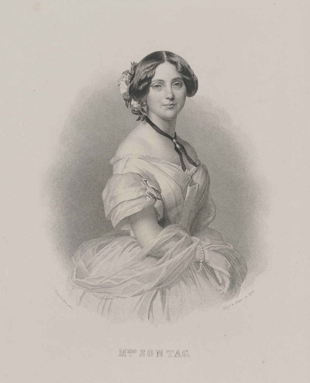 Retrato da cantora de ópera Henriette Sontag 1806-1854, c. 1850 de Franz Xaver Winterhalter