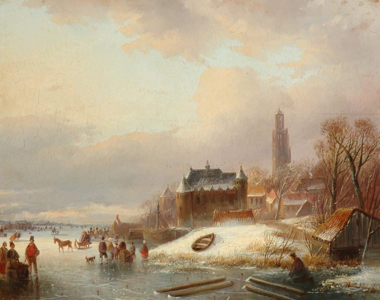 Cena de neve na Holanda de Franz Xaver Winterhalter