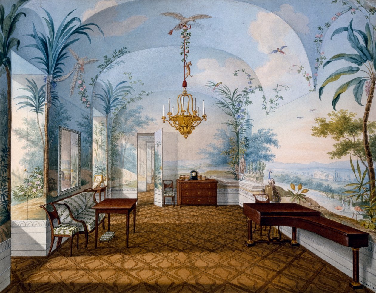 Sala de pintura, Palácio Schoenbrunn conhecido como Marian Hall de Franz Xavier Nachtmann