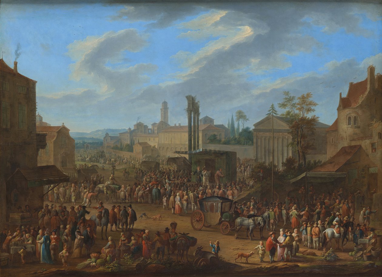 Feira com templo e poste de Franz de Paula Ferg