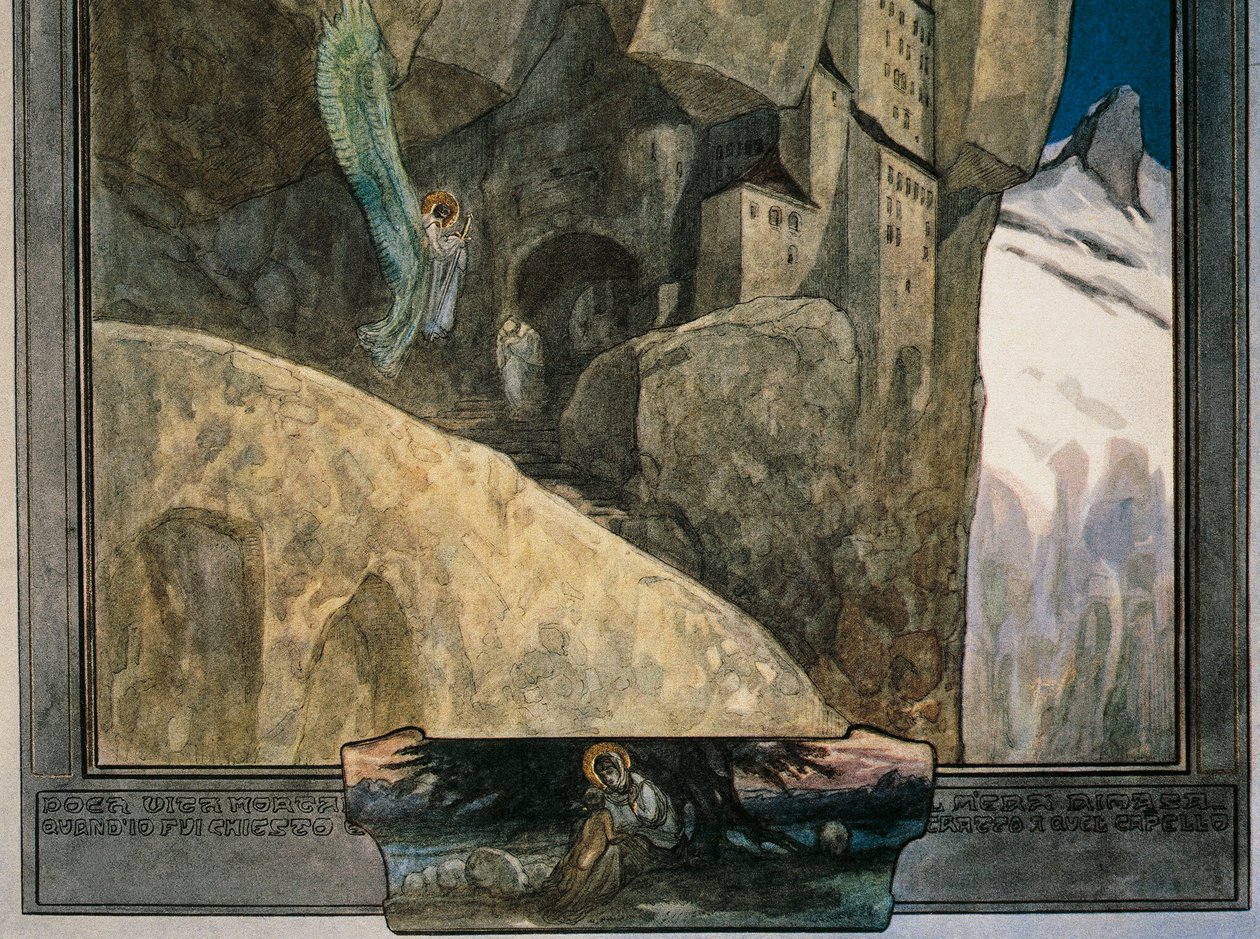 Áustria, Viena, Ilustração da Divina Comédia de Dante Alighieri (Céu, Canto XXI) por Franz von Bayros, pormenor de Franz von (1866 1924) Bayros