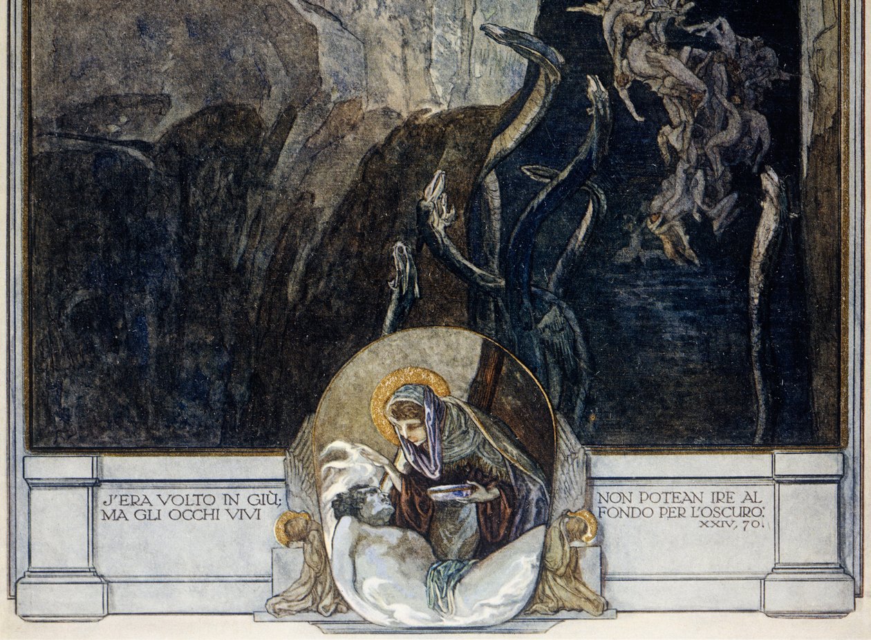 Áustria, Viena, Ilustração da Divina Comédia de Dante Alighieri (Inferno, Canto XXIV) por Franz von Bayros, pormenor de Franz von (1866 1924) Bayros