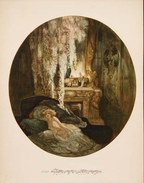 Mulher Nua no seu Boudoir de Franz von  Bayros