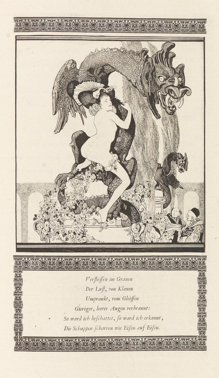 Ilustração para a menina bonita por Pao por Otto Julius Bierbaum, 1909-1910. de Franz von Bayros