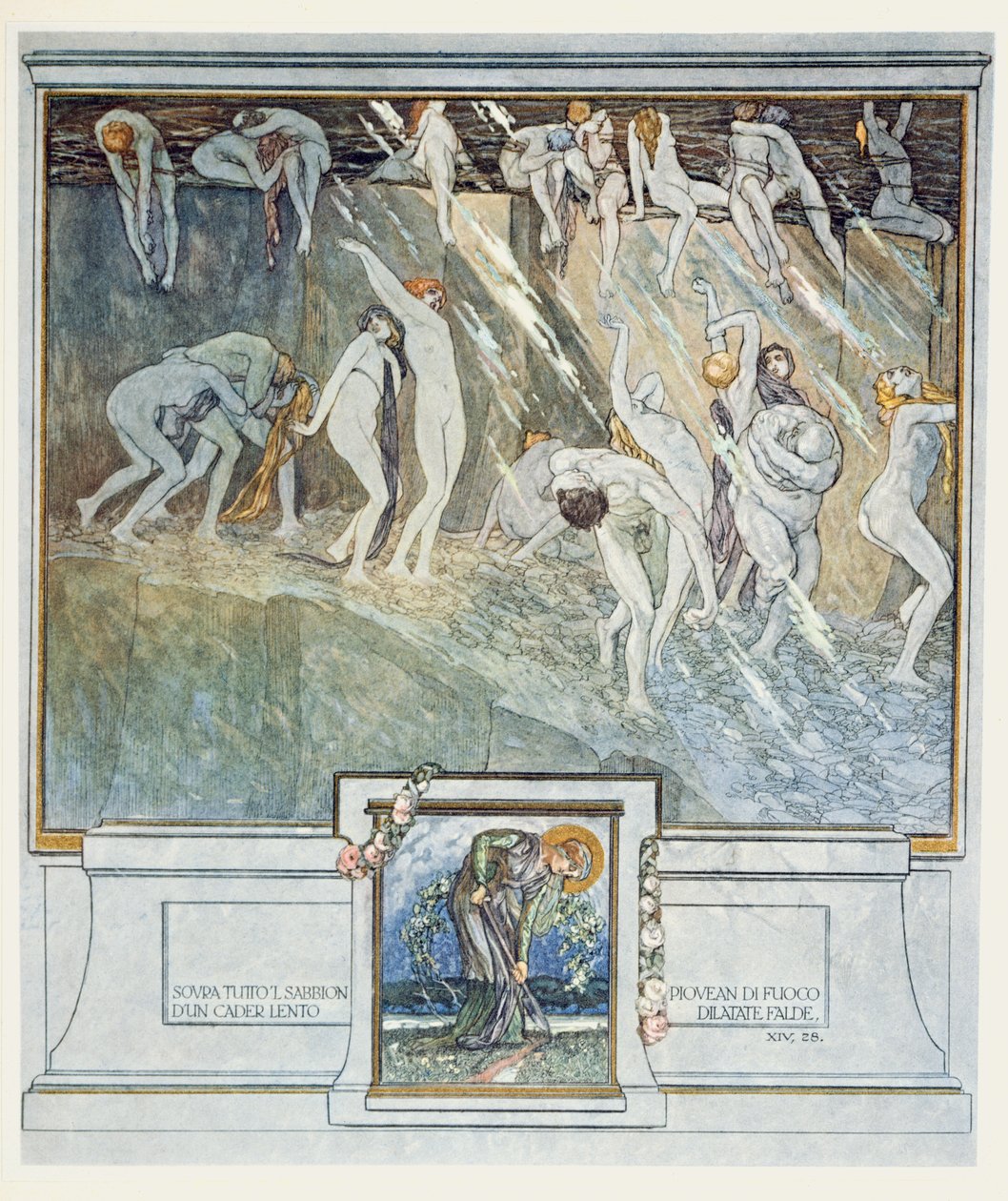Ilustração da "Divina Comédia" de Dante, Inferno, Canto XIV. 28, 1921 (wc no papel) de Franz von Bayros