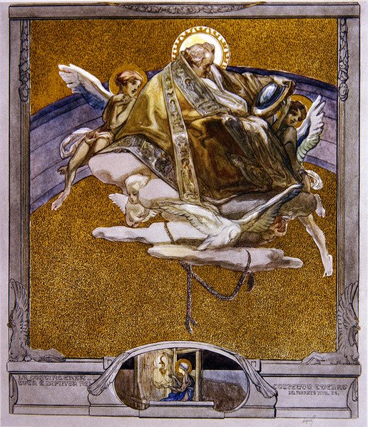Ilustração de Dantes Divine Comedy, Paradise, Canto XVII, 1921 (wc no papel) de Franz von Bayros