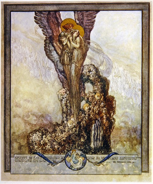 Ilustração de Dantes Divine Comedy, Paradise, Canto XXIII, 1921 (wc no papel) de Franz von Bayros