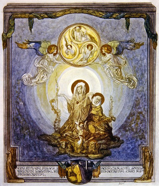 Ilustração de Dantes Divine Comedy, Paradise, Canto XXIV, 1921 (wc no papel) de Franz von Bayros