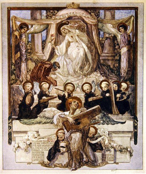 Ilustração de Dantes Divine Comedy, Paradise, Canto XXXIII, 1921 (wc no papel) de Franz von Bayros