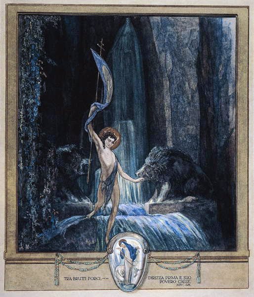 Ilustração de Dantes Divine Comedy, Purgatory, Canto XIV: 45, 1921 (wc no papel) de Franz von Bayros