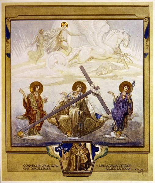 Ilustração de Dantes Divine Comedy, Purgatory, Canto XVI: 95, 1921 (wc no papel) de Franz von Bayros