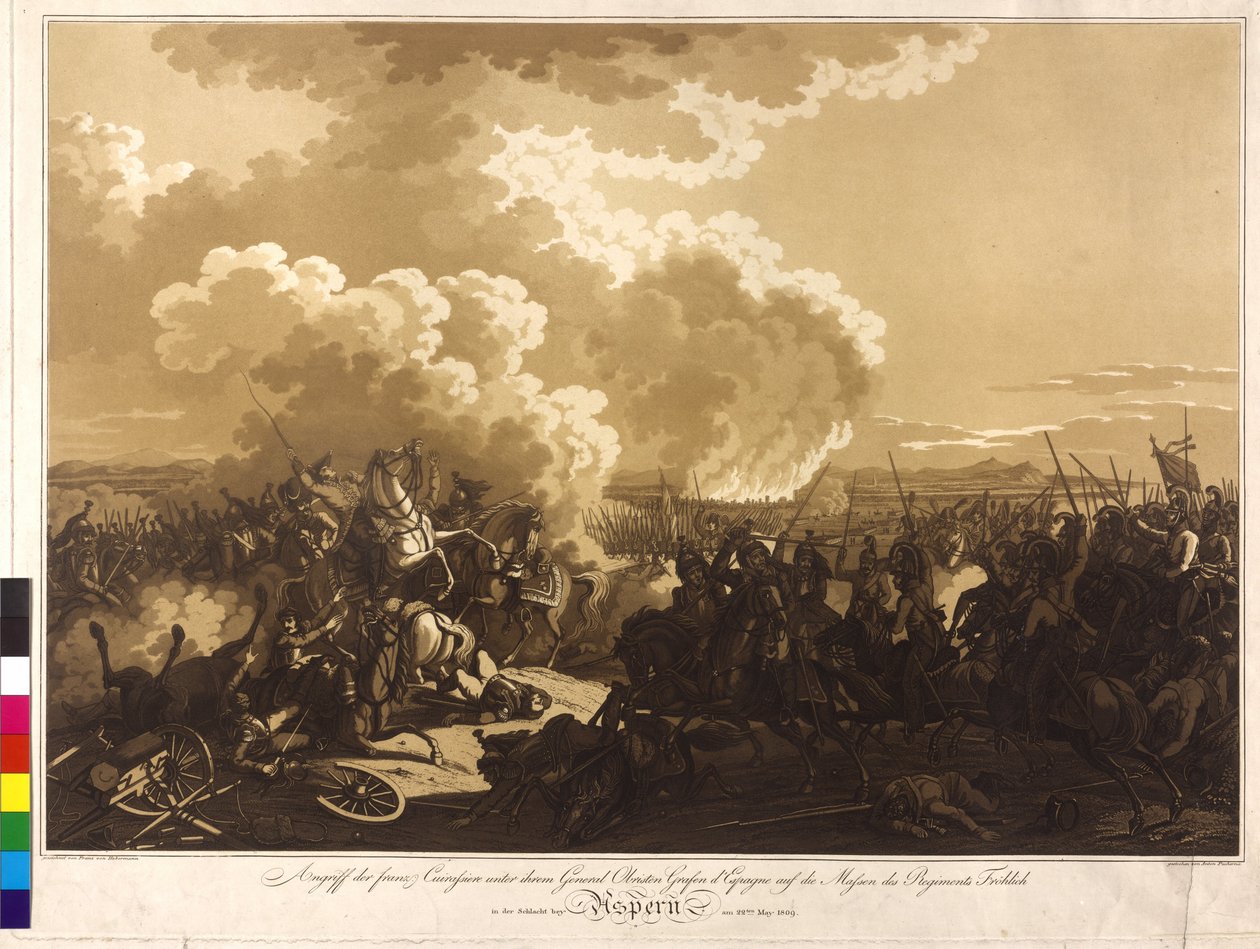 Batalha de Aspern 1809 (gravura) de Franz von Habermann