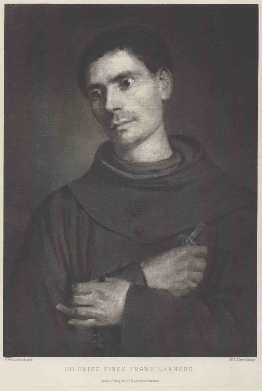Retrato de um monge franciscano de Franz von Lenbach