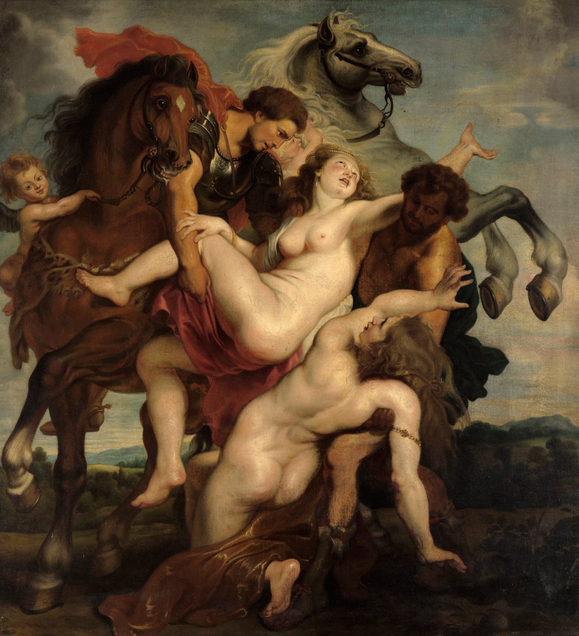 As filhas de Leucipo, cópia do quadro de Rubens em Munique por Franz von Lenbach de Franz von Lenbach