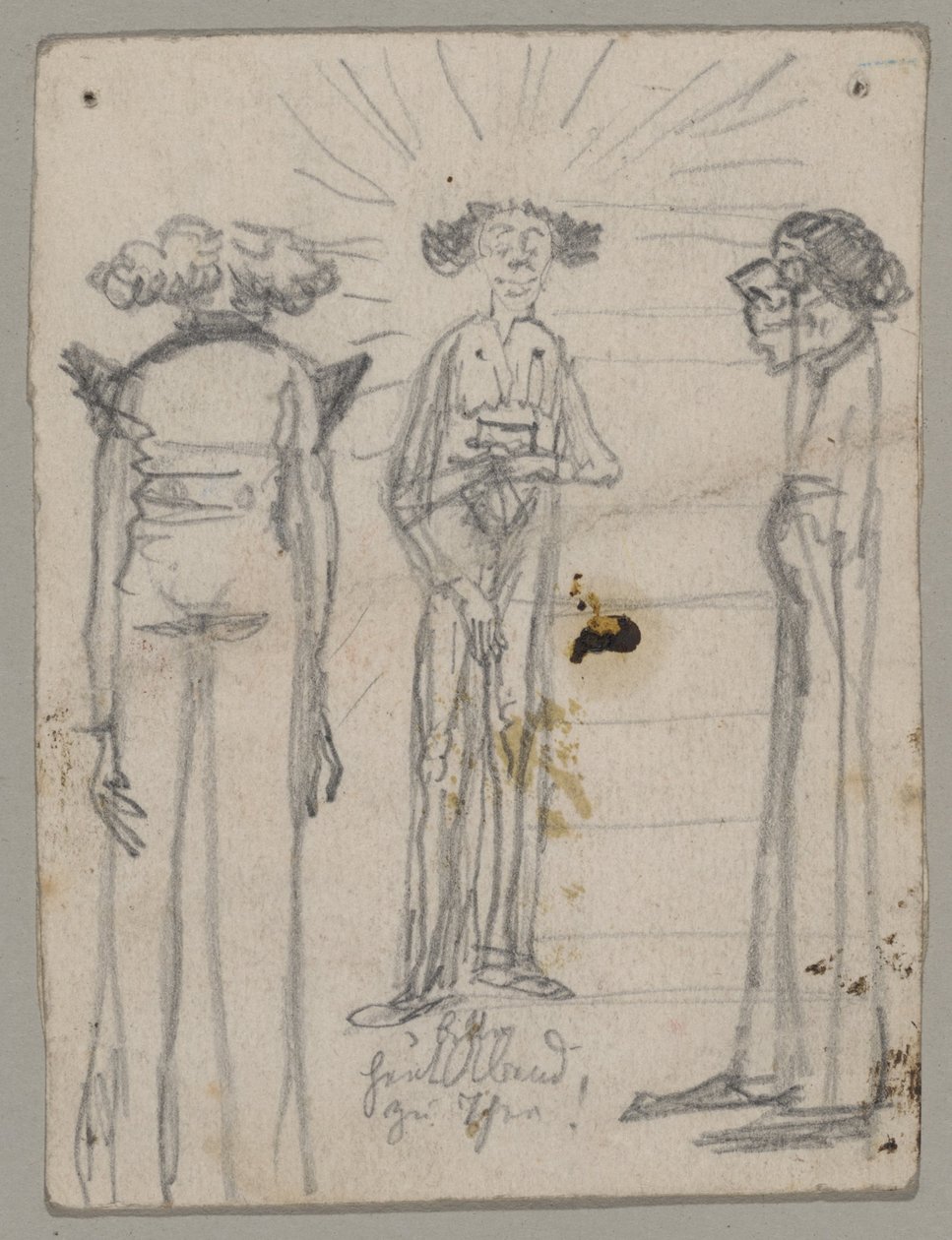 Caricatura gira jardim altar Pessoa de Franz von Lenbach
