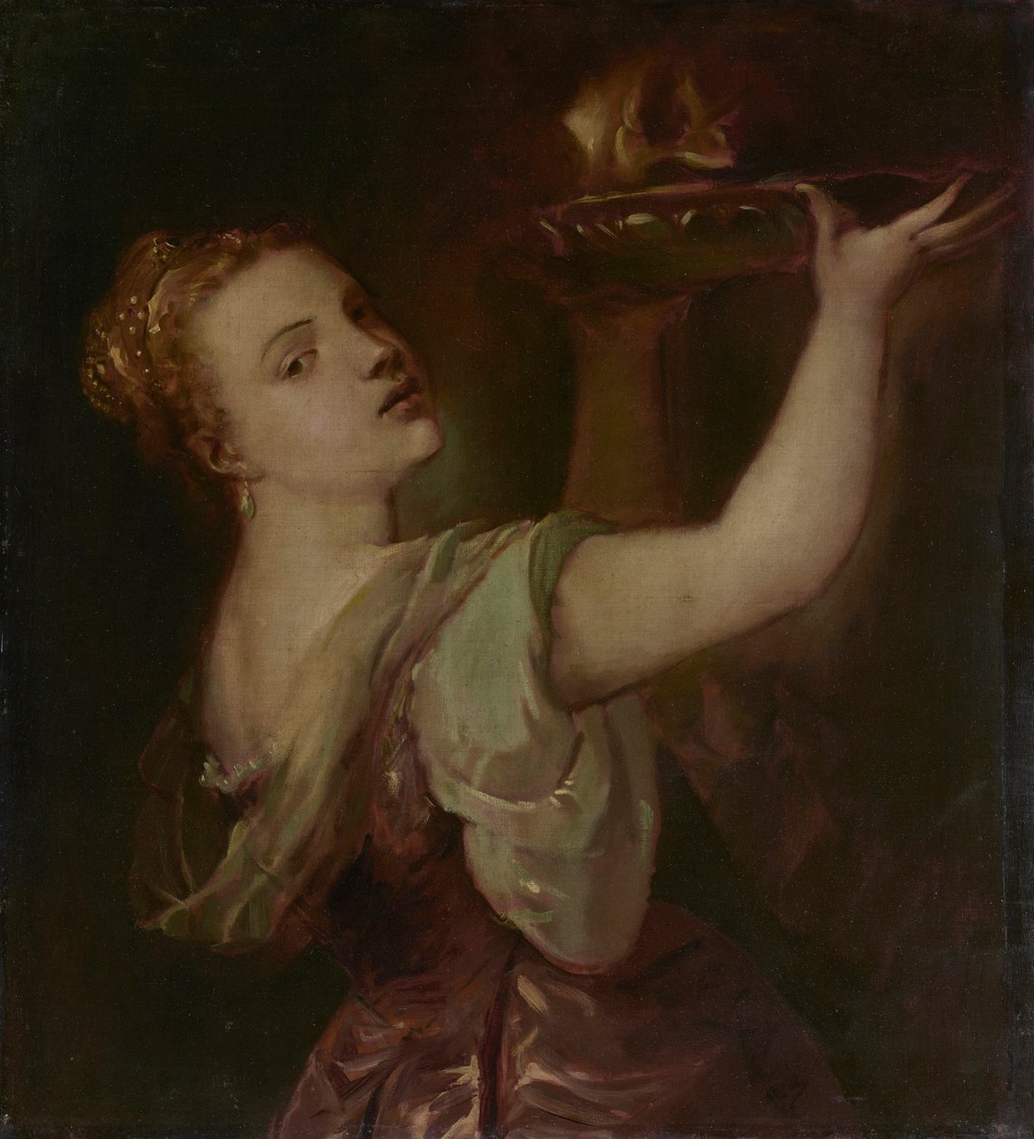 Cópia segundo Ticiano: Lavinia como Salomé de Franz von Lenbach