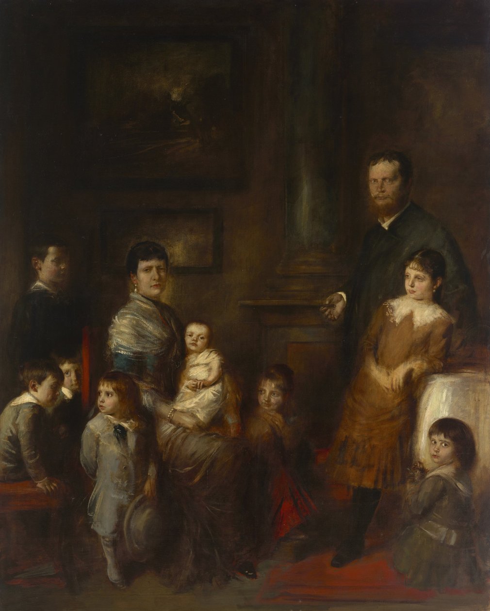 Ludwig Crown Prince of Bavaria com família de Franz von Lenbach