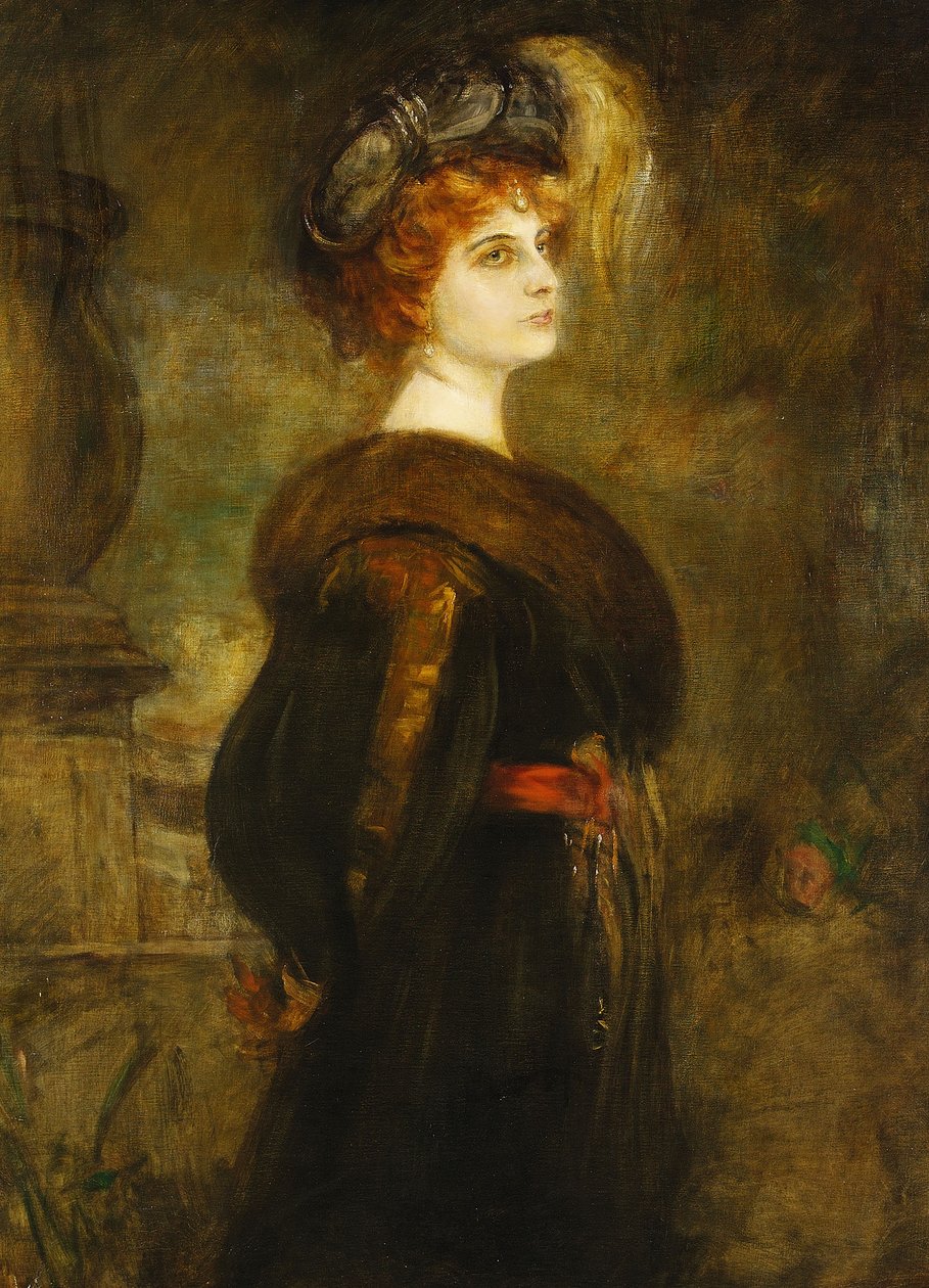 Retrato de Lily Merk, cerca de 1902 de Franz von Lenbach