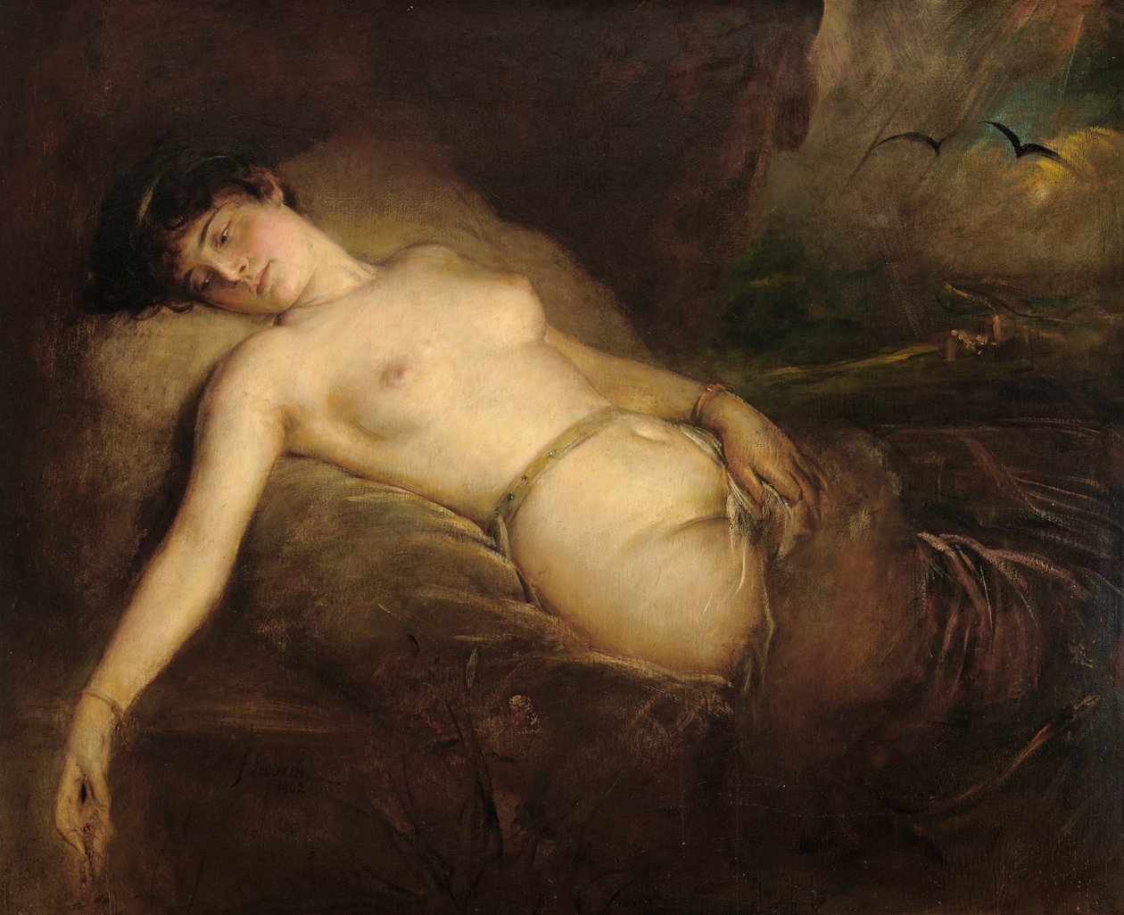 nu feminino de Franz von Lenbach